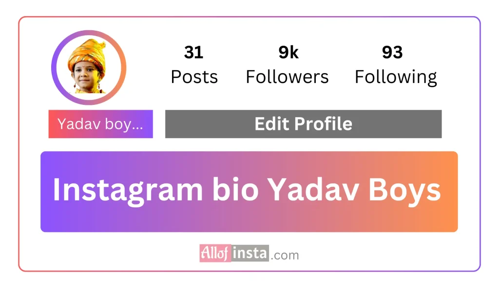 Instagram bio for Yadav boys