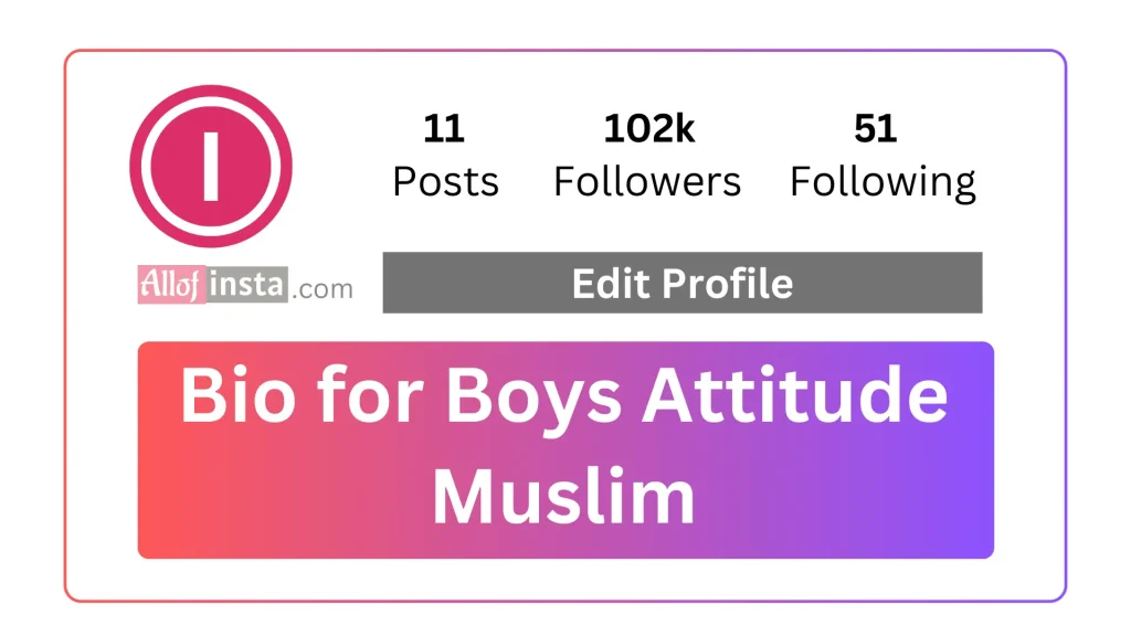 Instagram bio for boys attitude Muslim