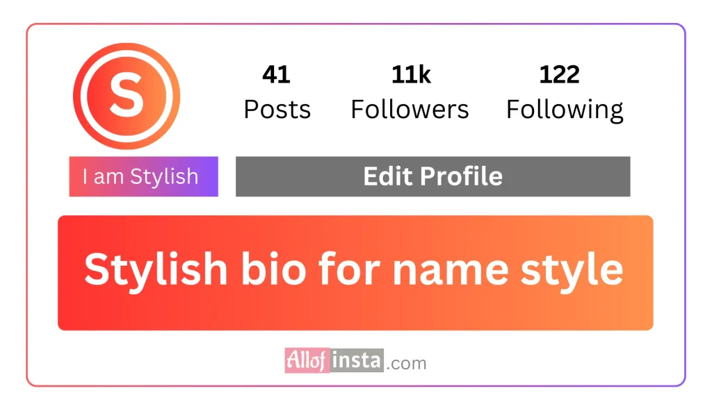Stylish bio for Instagram name style