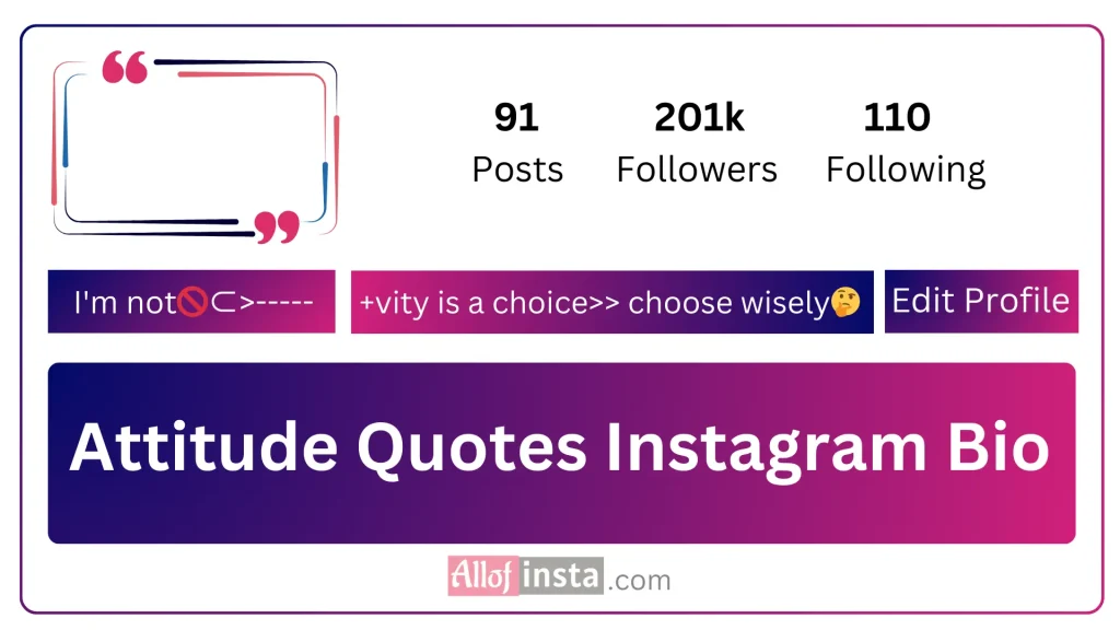 Attitude quotes for Instagram bio