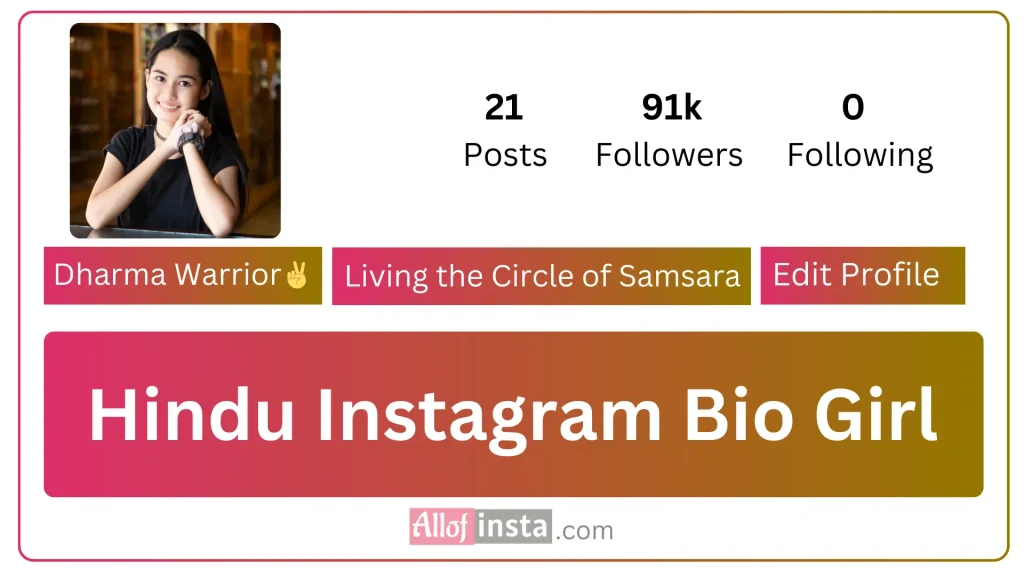 Hindu Instagram bio girls