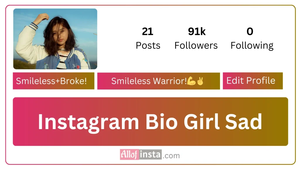 Instagram bio girl sad