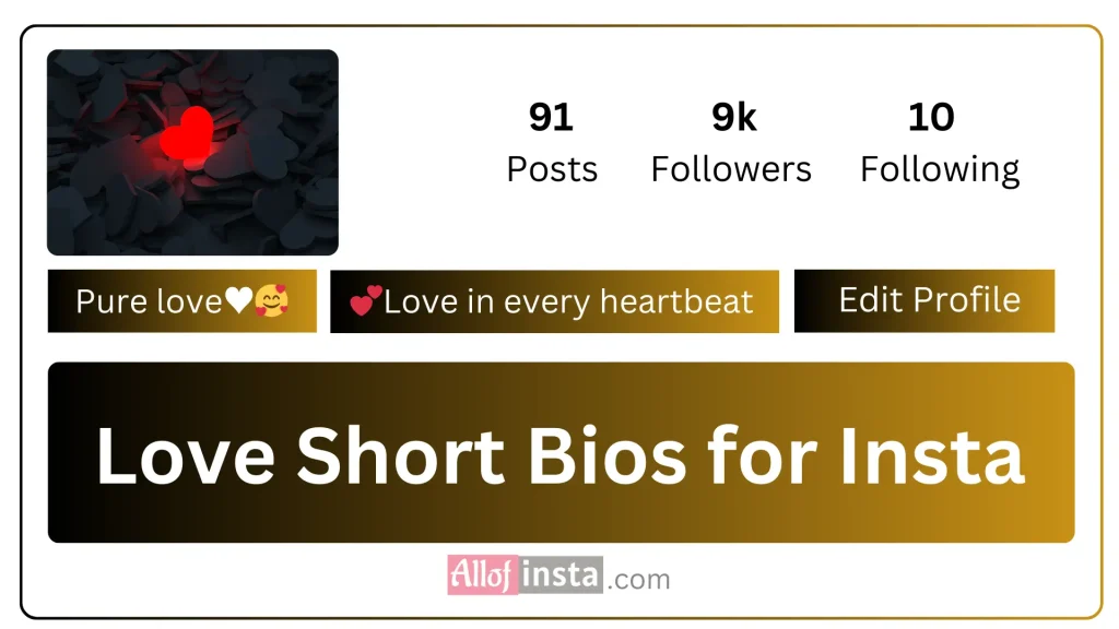 Love Short bio for instagram