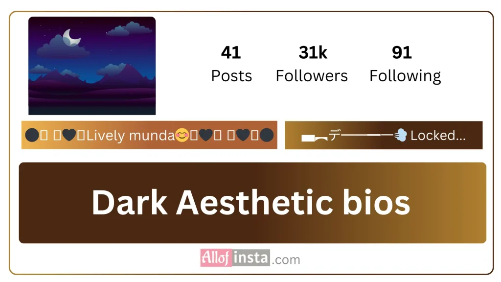 dark aesthetic bio for Instagram