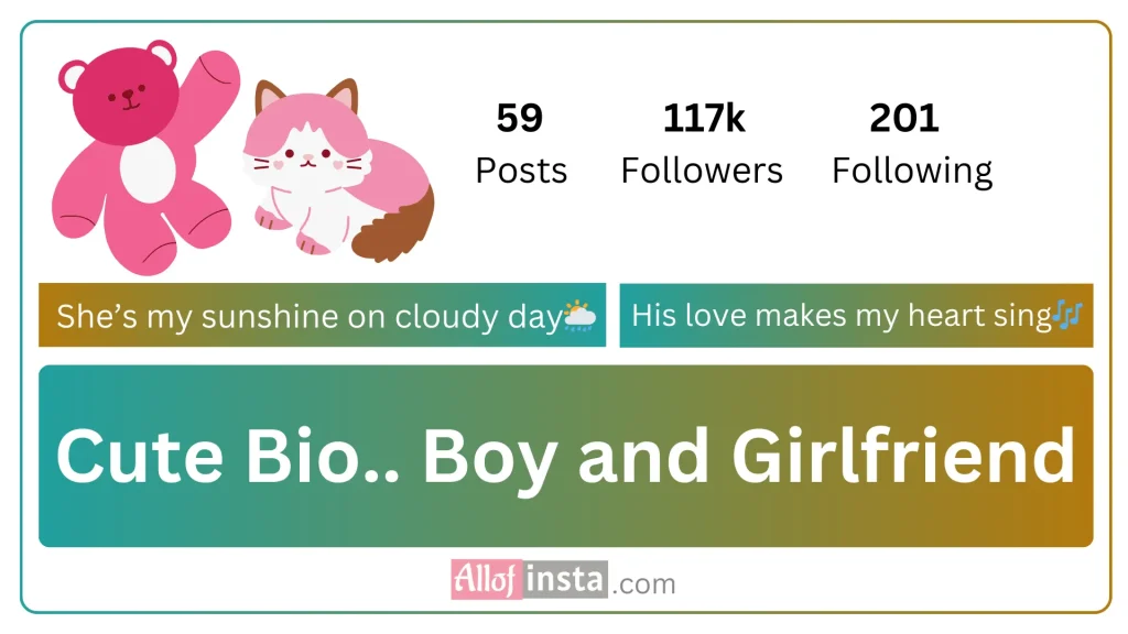 Cute Instagram bio for girlfriend and boyfriend