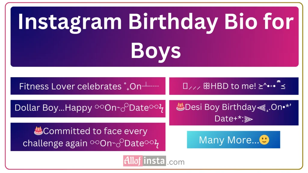 Birthday Instagram bio for boys