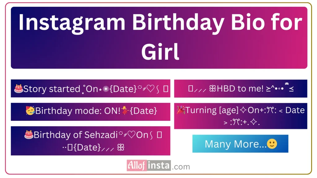 Birthday Instagram bio for girls