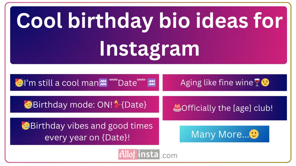 Cool Birthday Instagram bio