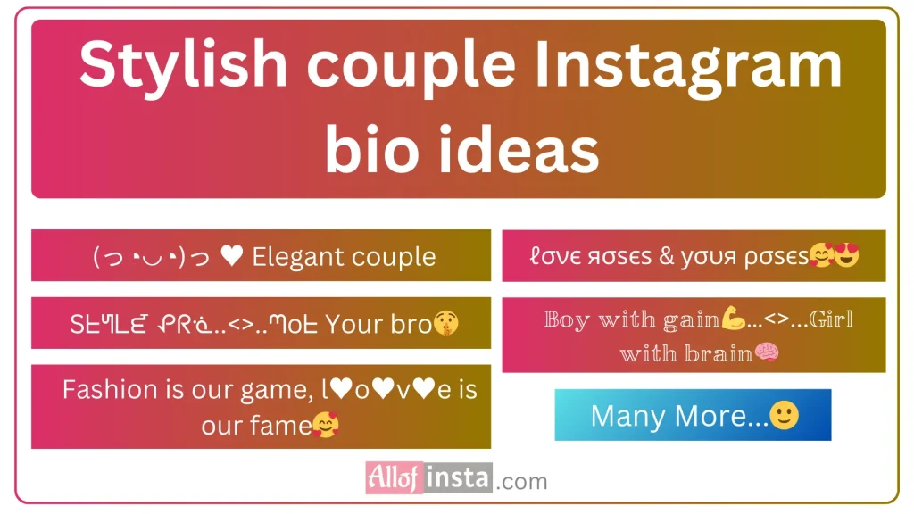 Couple Instagram bio stylish