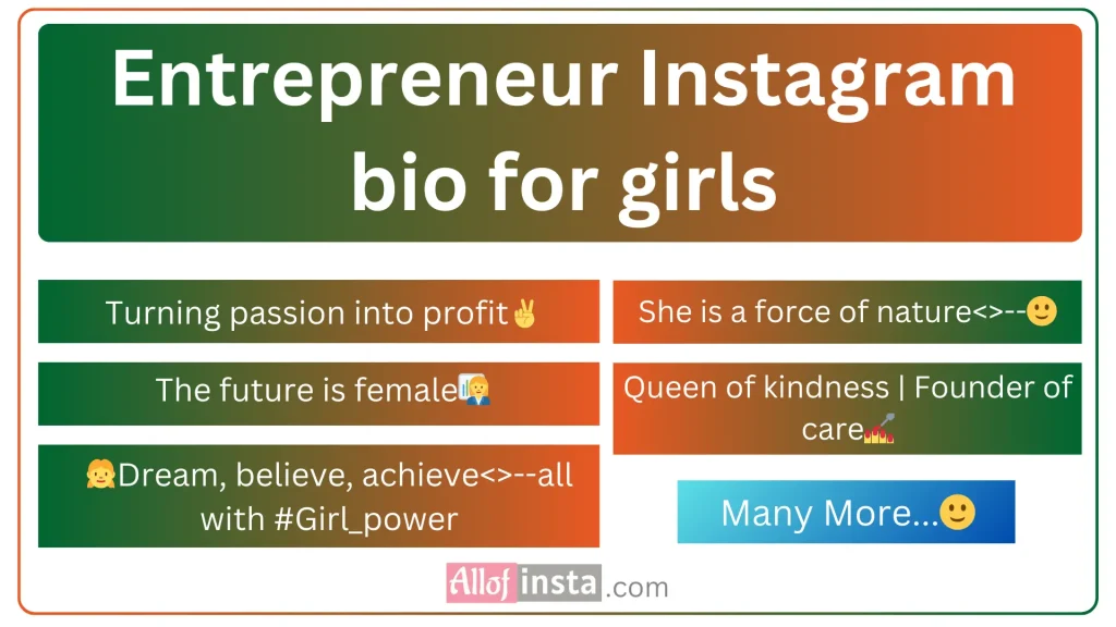 Entrepreneur Instagram bio ideas for girls