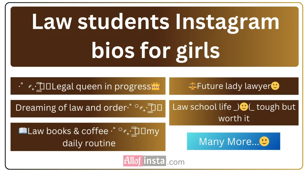 Law student Instagram bio