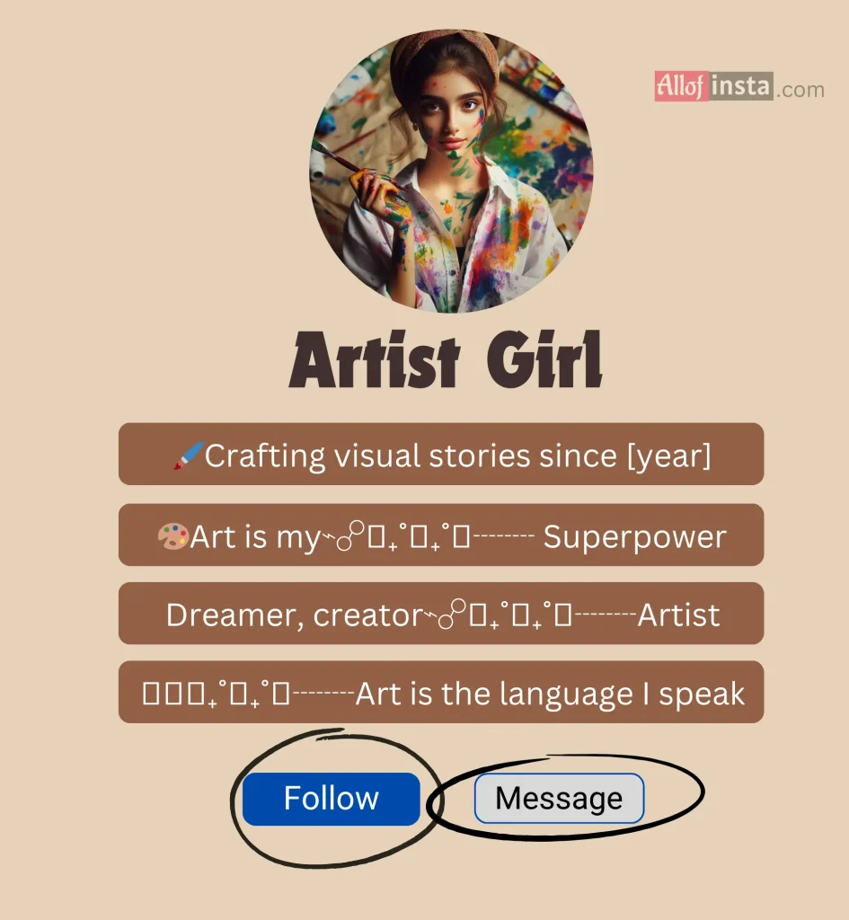 instagram bio for artist girl