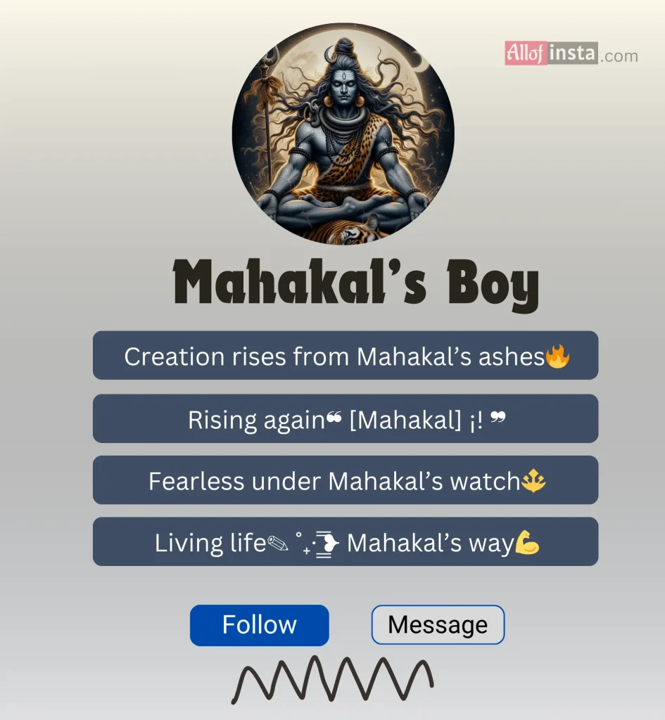 mahakal instagram bio boys