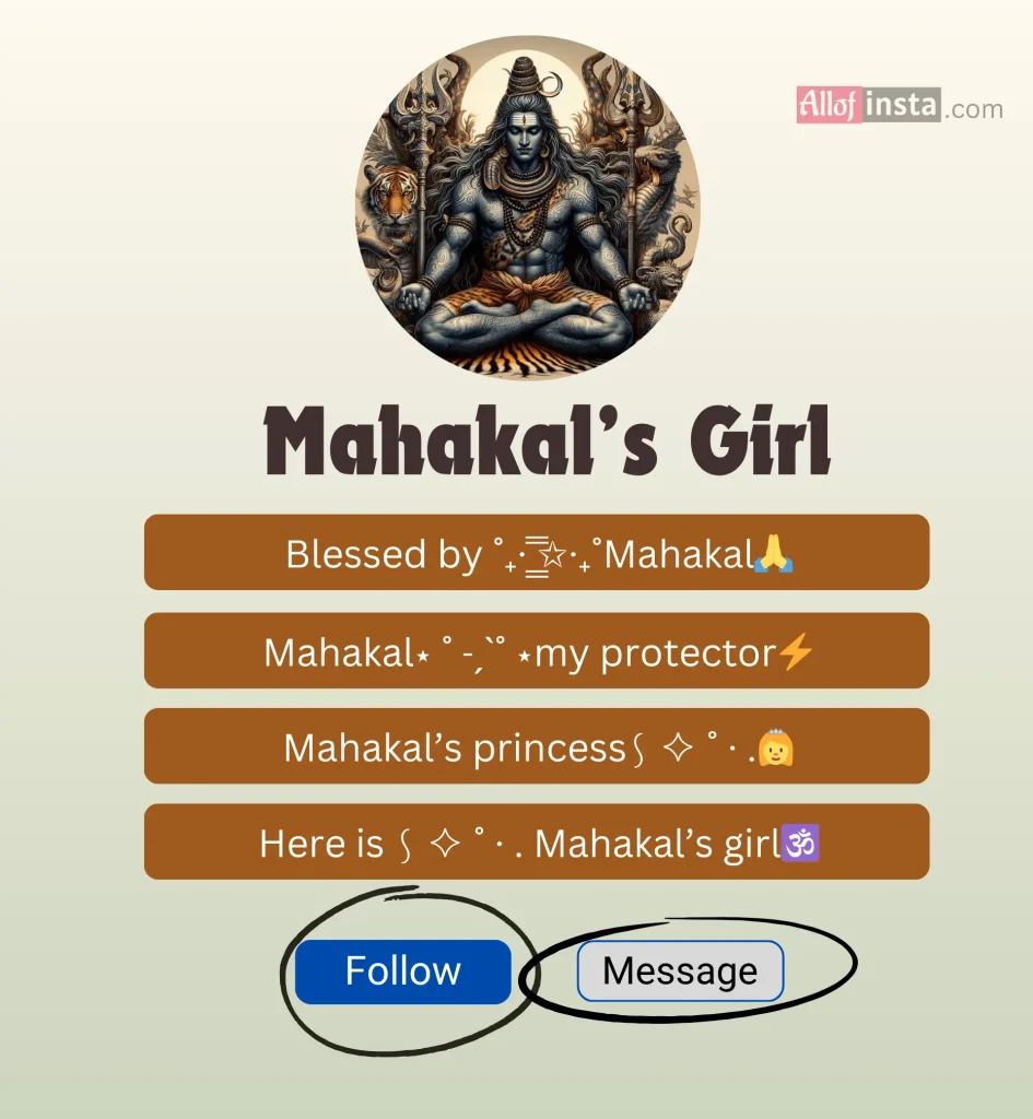 mahakal instagram bio girls