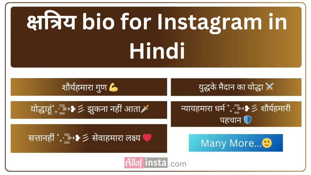 क्षत्रिय Bio for Instagram Hindi