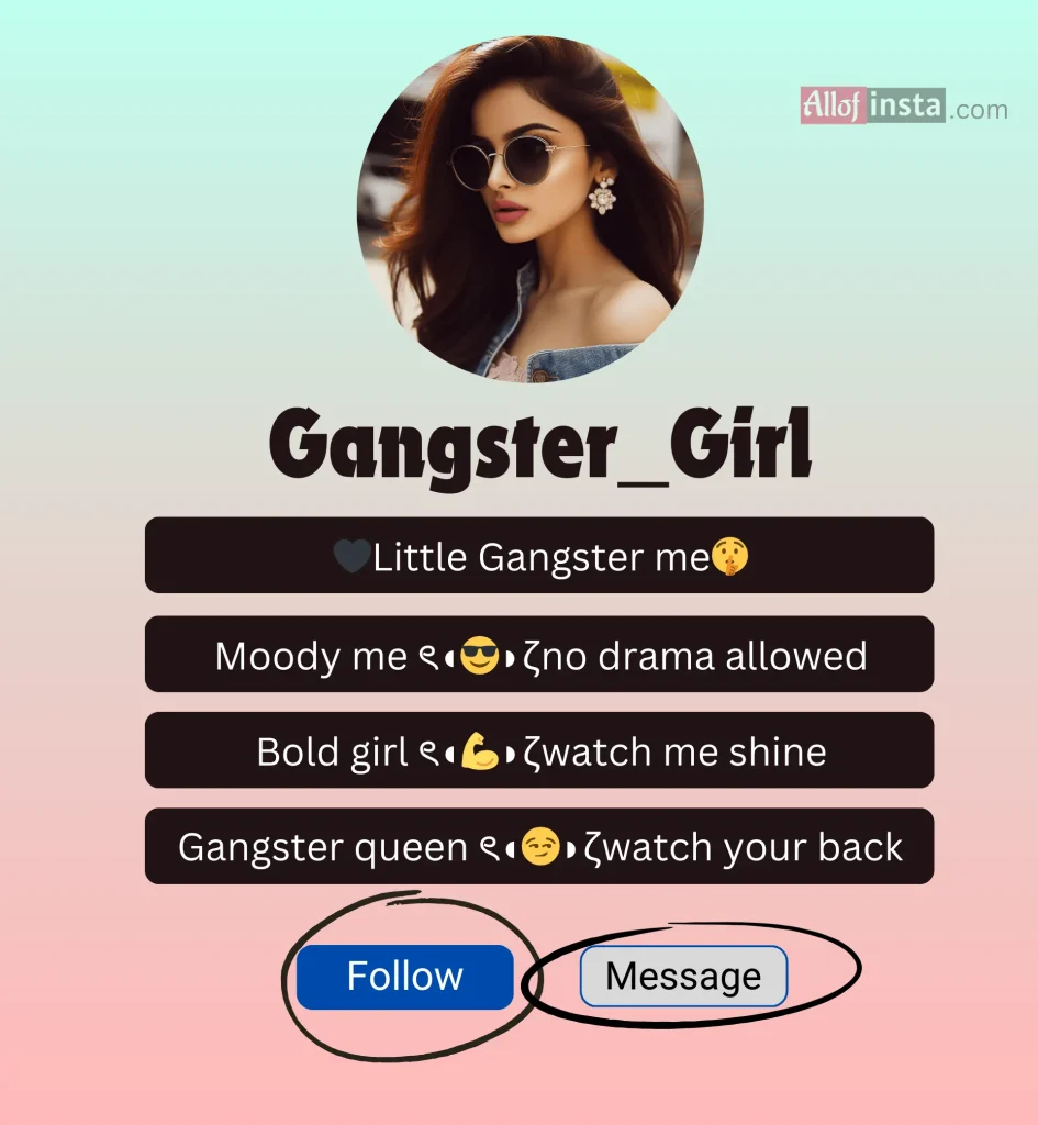 Gangster bio for Instagram girl