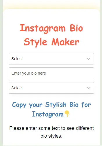 Instagram bio style maker