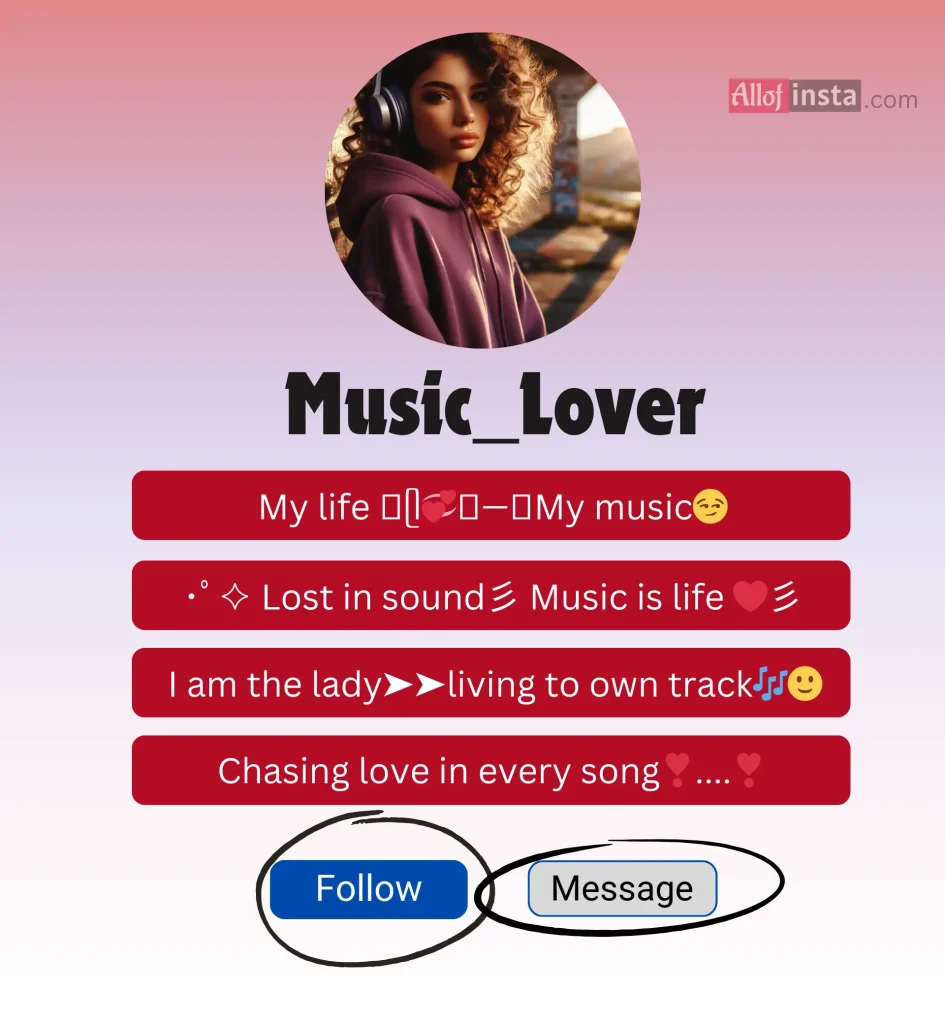 music bio for instagram for girls