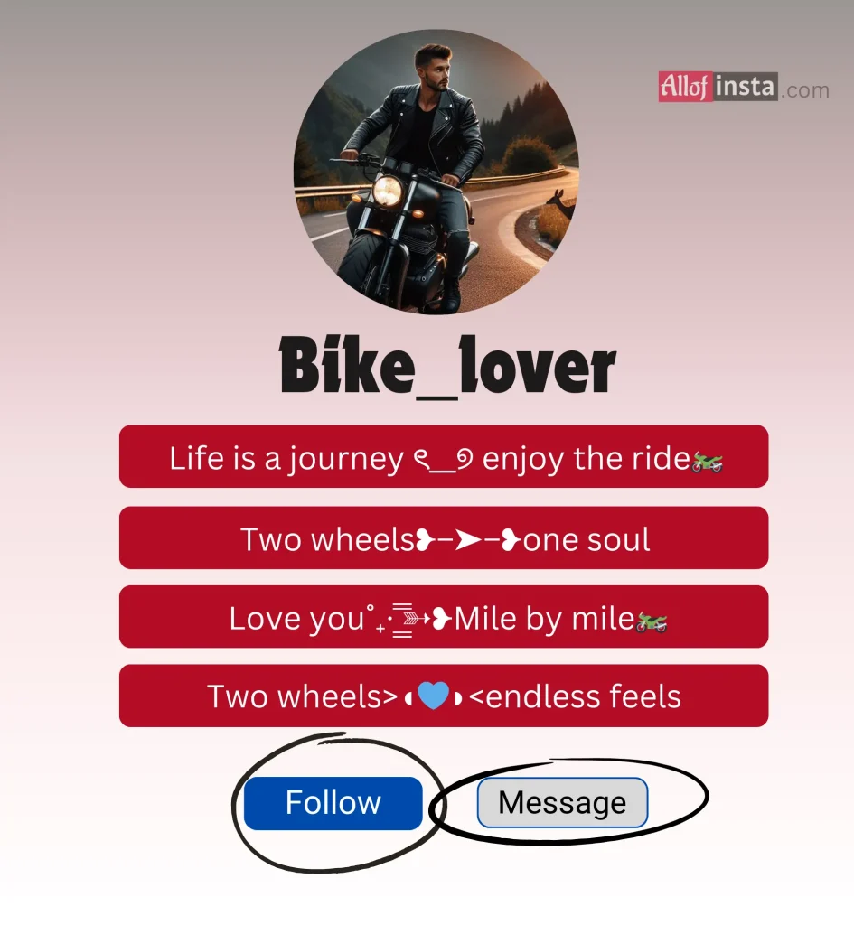 Rider bio for instagram