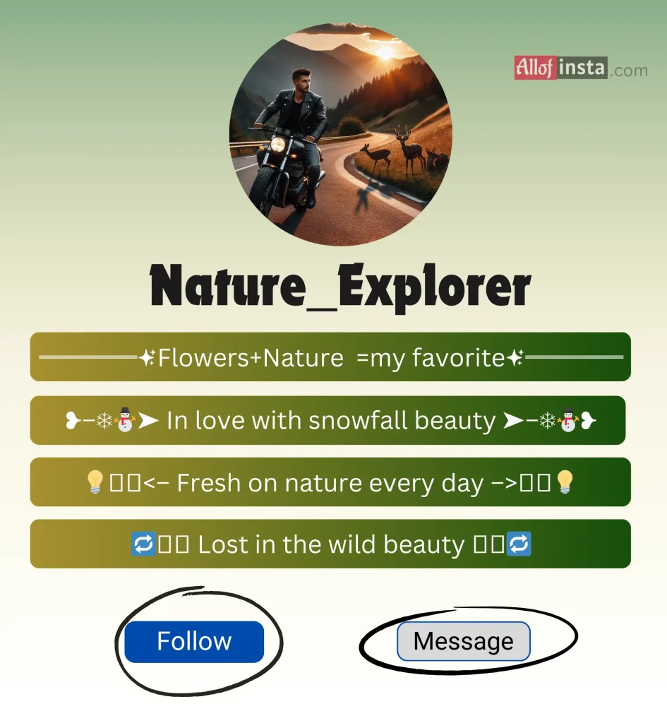 nature bio for Instagram for boys