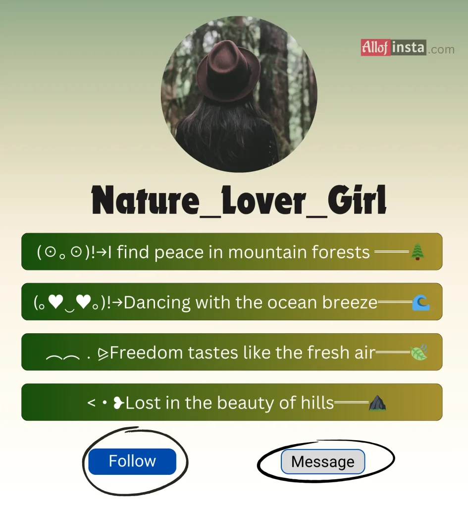 nature bio for Instagram for girls