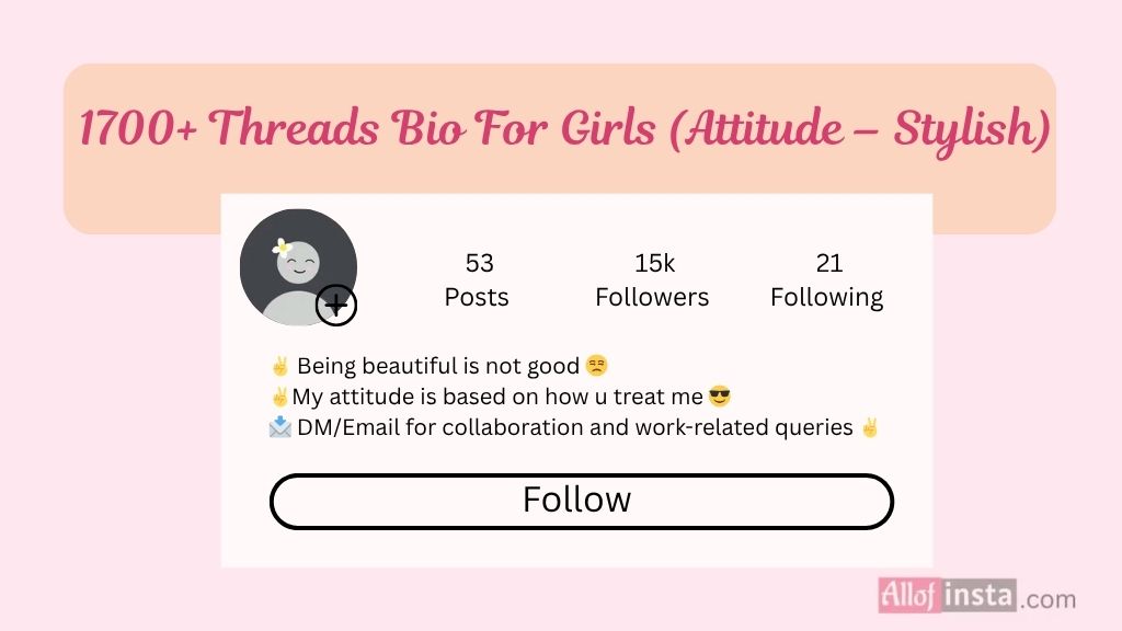 1700+ Threads Bio For Girls (Attitude – Stylish) 28 threads bio for girls