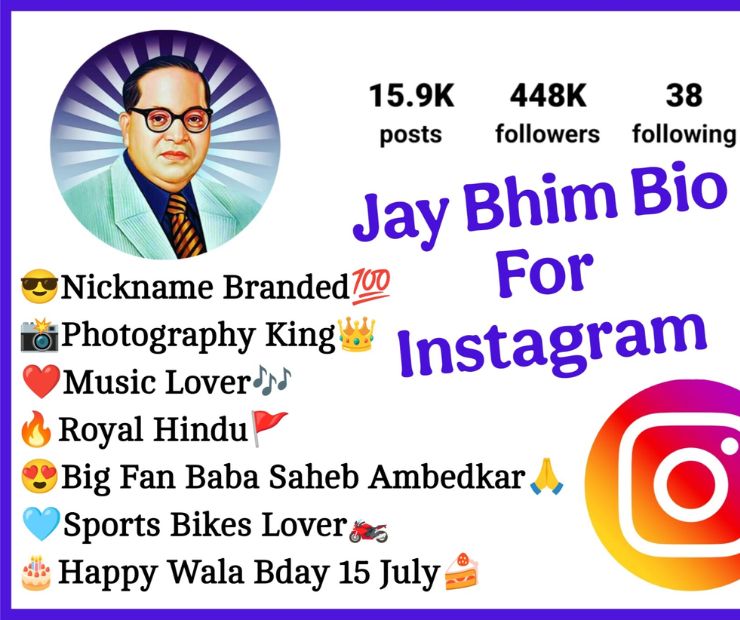 250+ Stylish & Attitude Jay Bhim Bio For Instagram 2 Simple Jay Bhim Instagram Bio